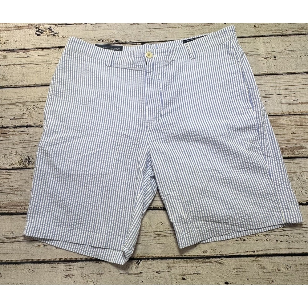 Vineyard Vines Mens 9" Blue Seersucker Breaker Shorts 36 Classic Fit Stretch New